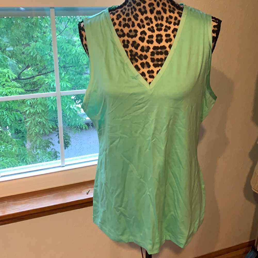 Pale green vneck tank